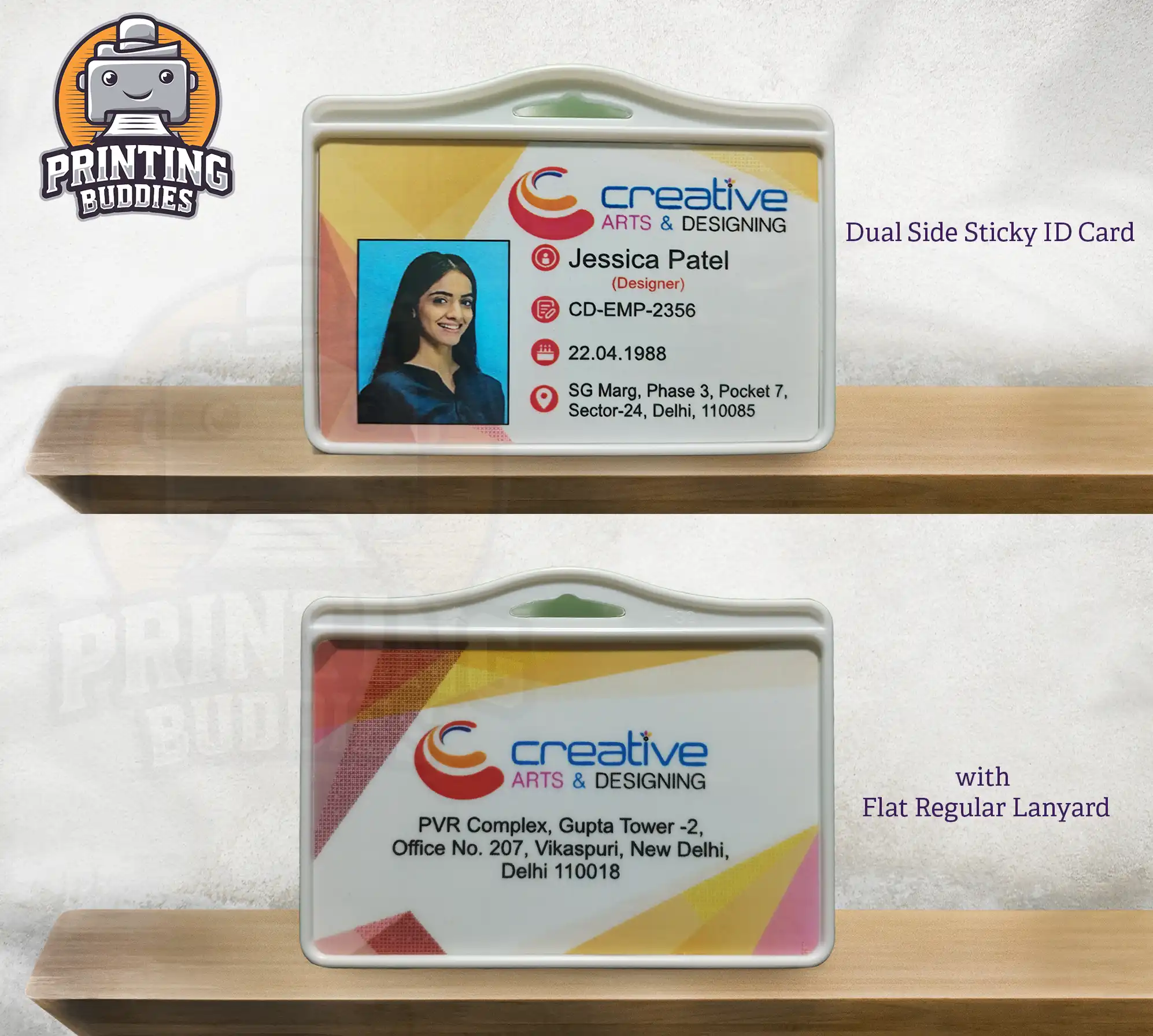 Dual Side Sticky ID Card - ID Card Holder | Printing Buddies Nagpur