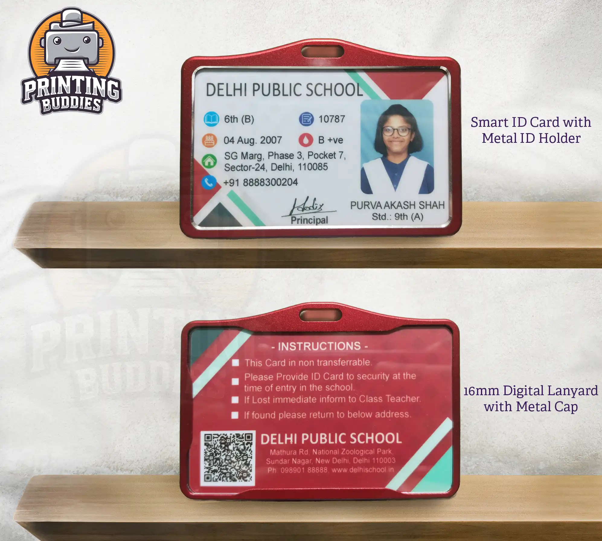 Smart ID Card with Metal ID Holder (Design 2) - ID Card Holder | Printing Buddies Nagpur