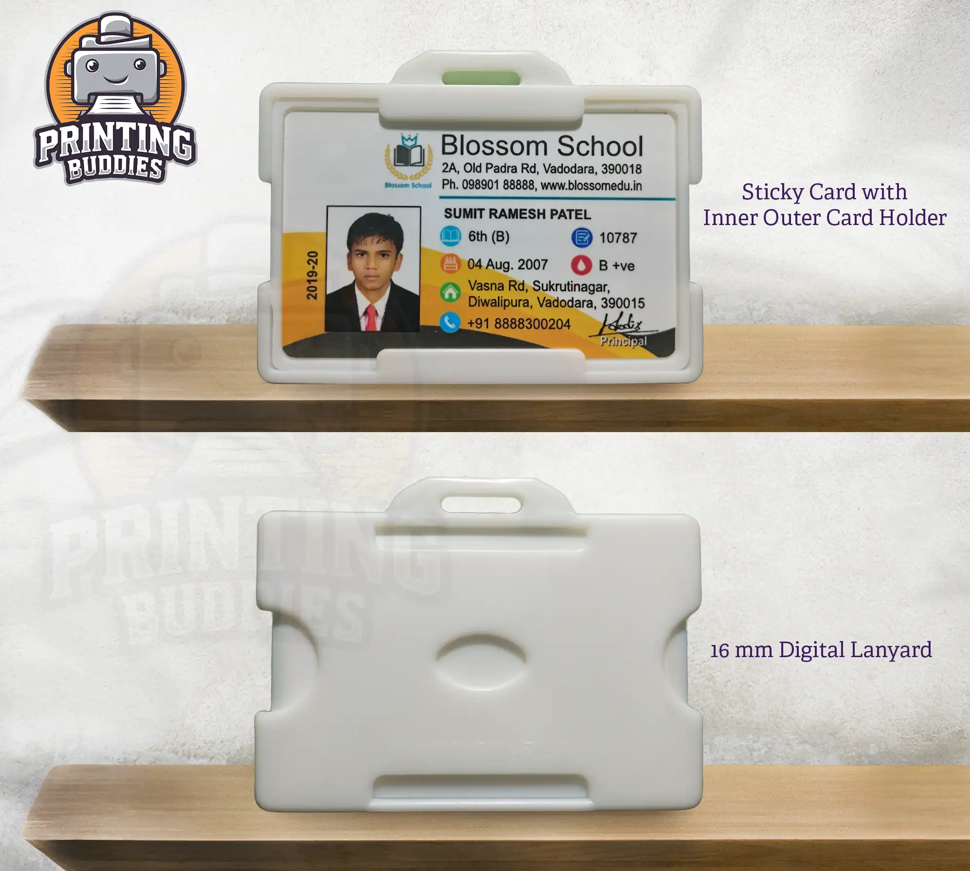 Sticky Card with Inner Outer Card Holder - ID Card Holder | Printing Buddies Nagpur